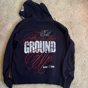 Vintage flag nor fail UNDER 100 navy FROM THE GROUND UP zip hoodie